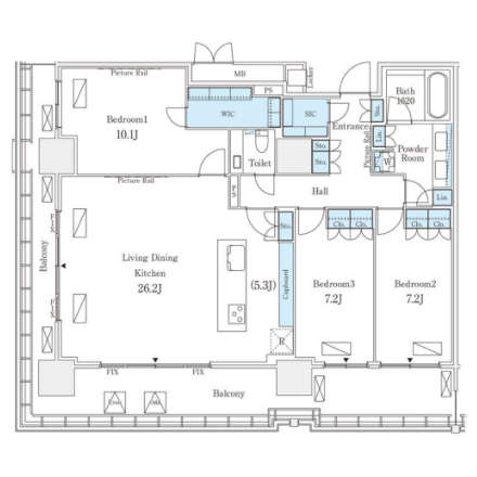 3LDKの間取りの画像