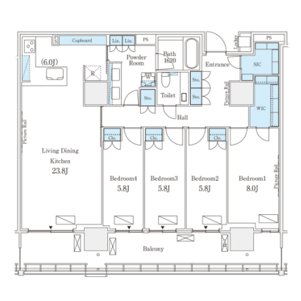 4LDKの間取りの画像