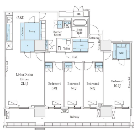 4LDKの間取りの画像